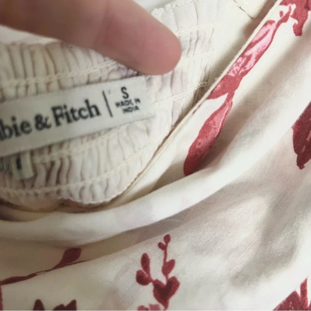 🔆 Abercrombie & Fitch Pink Floral Cutout Poplin Mini Dress - Small - Picture 7 of 7